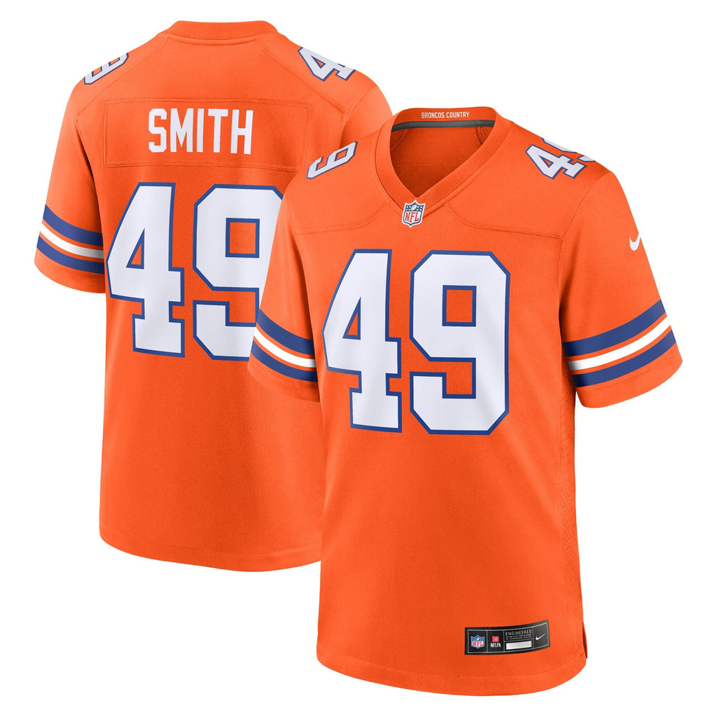 Denver Broncos Dennis Smith Orange Retired Player Alternate Game Jersey product image 2, provided for visual reference and