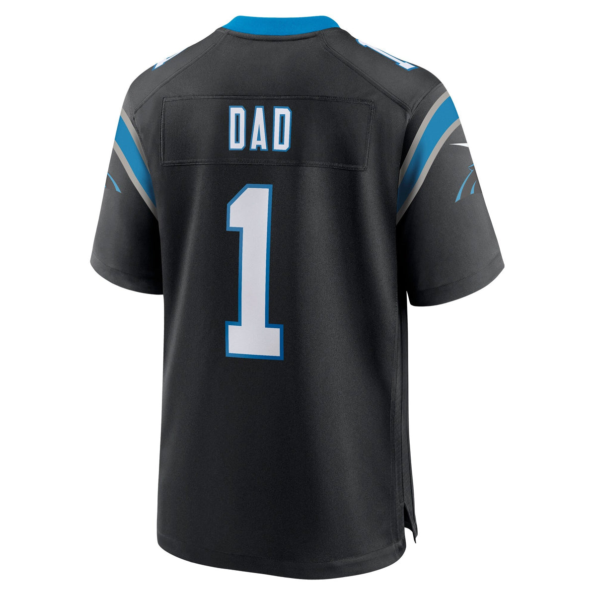 Carolina Panthers Number 1 Dad Black Game Jersey product image 4, provided for visual reference and product detail review