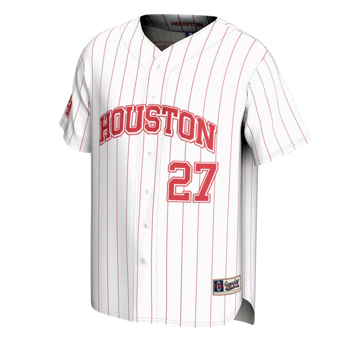 Houston Cougars Lightweight Collegiate Baseball Fashion Jersey - White product image 3, provided for visual reference and