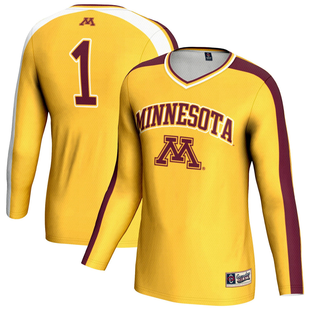 Minnesota Golden Gophers #1 Lightweight Volleyball Fashion Jersey - Gold product image 2, provided for visual reference and