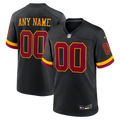 Washington Commanders Black Hail Raiser Alternate Custom Game Jersey product image 1, provided for visual reference and