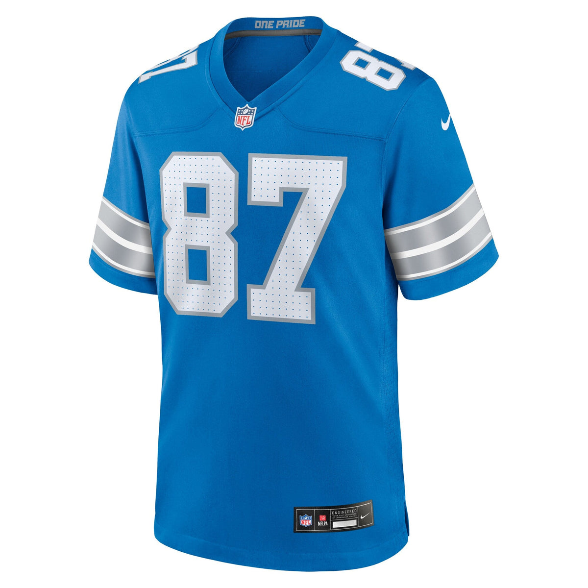 Detroit Lions Sam LaPorta Blue Game Jersey product image 3, provided for visual reference and product detail review