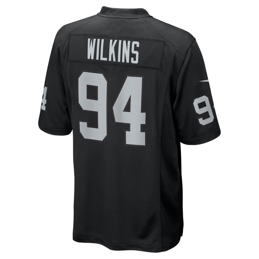 Las Vegas Raiders Christian Wilkins Black Team Game Jersey product image 3, provided for visual reference and product detail