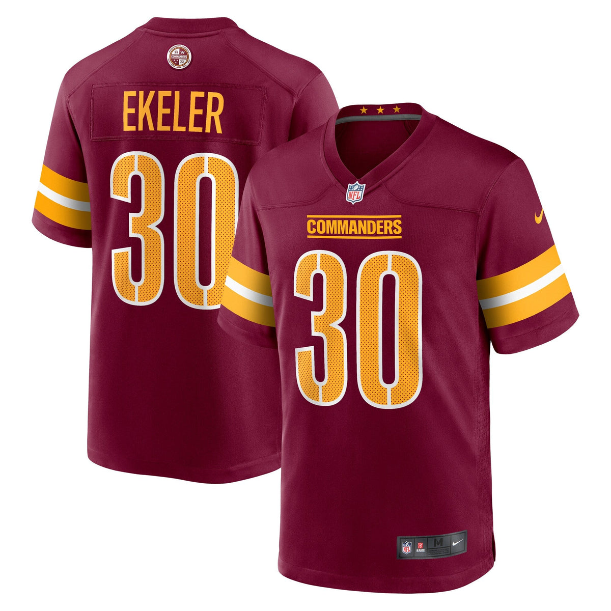 Washington Commanders Austin Ekeler Burgundy Game Player Jersey product image 1, provided for visual reference and product