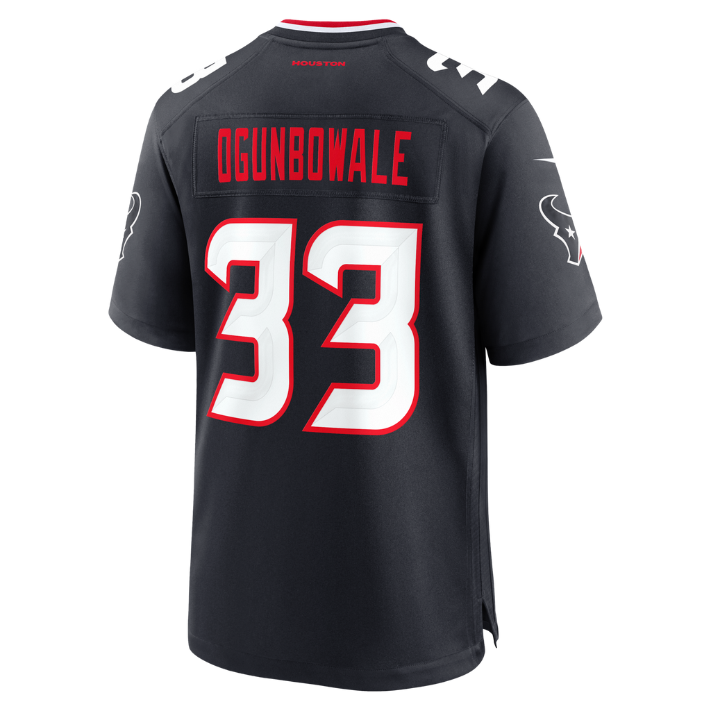 Houston Texans Dare Ogunbowale Navy Team Game Jersey product image 3, provided for visual reference and product detail review