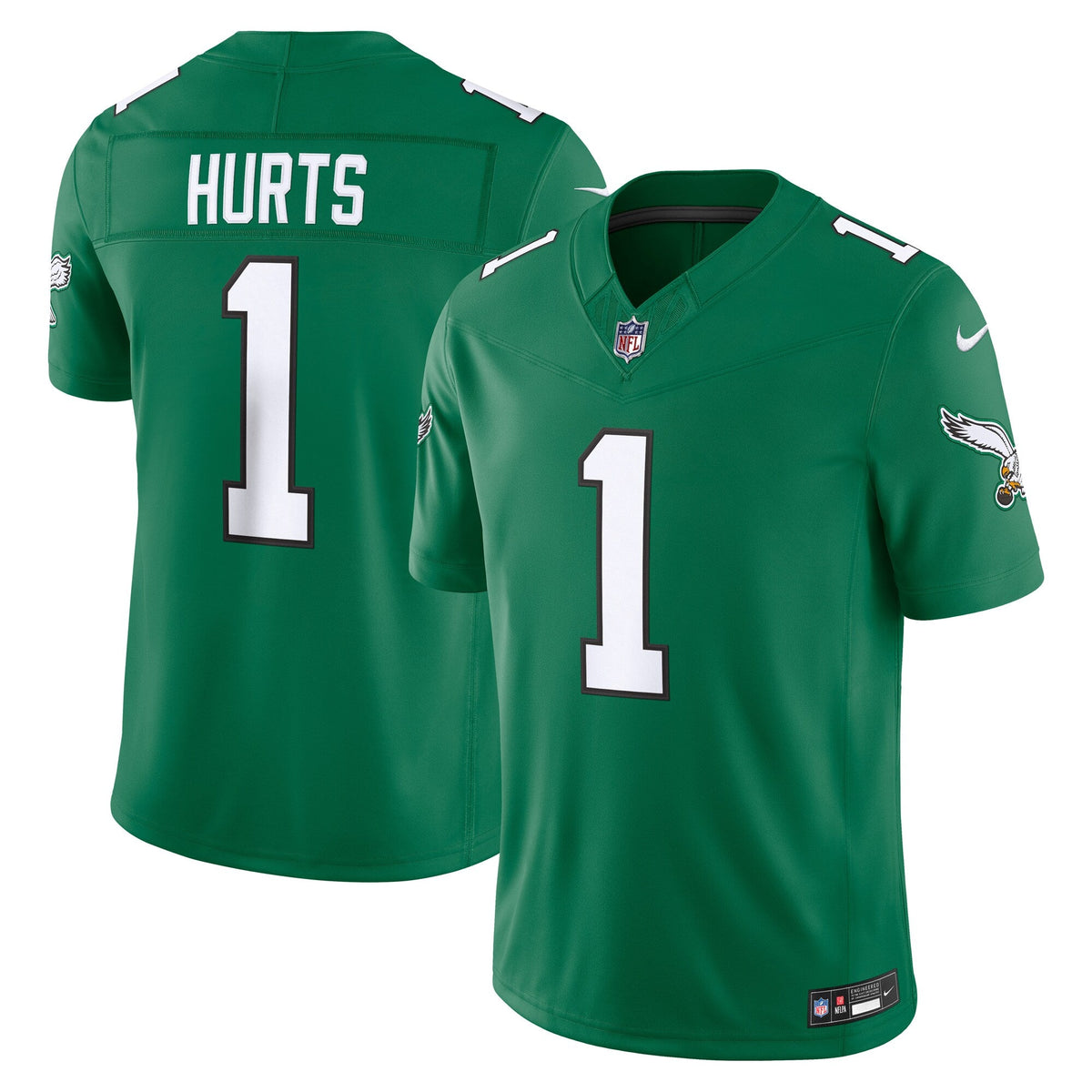 Philadelphia Eagles Jalen Hurts Kelly Green Alternate Vapor F.U.S.E. Stitched Limited Jersey product image 2, provided for