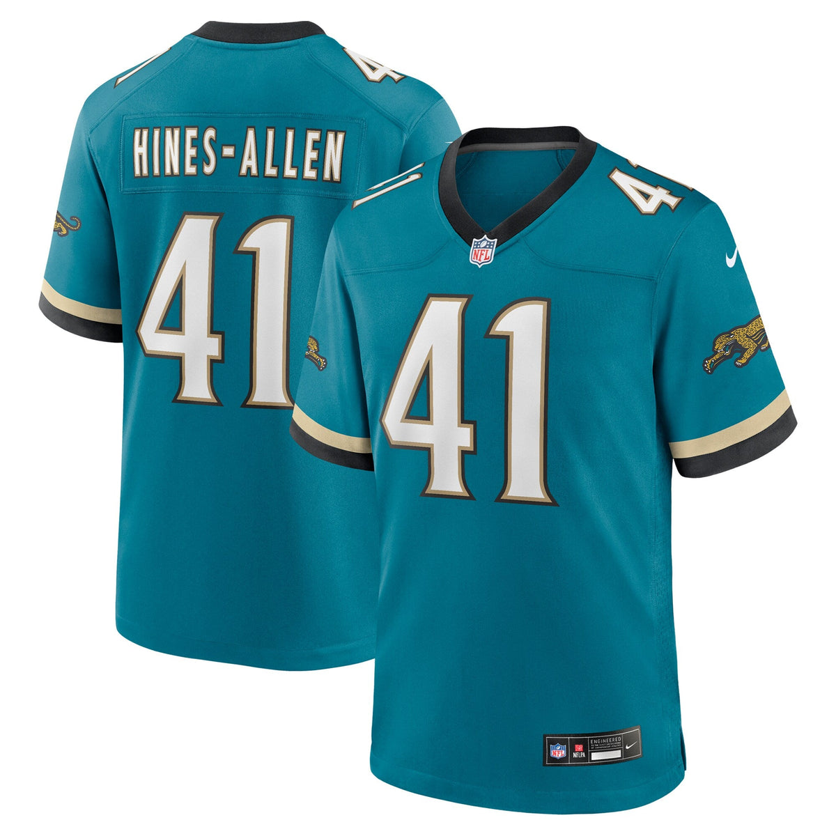 Jacksonville Jaguars Josh Hines-Allen Teal Prowler Throwback Player Game Jersey product image 2, provided for visual