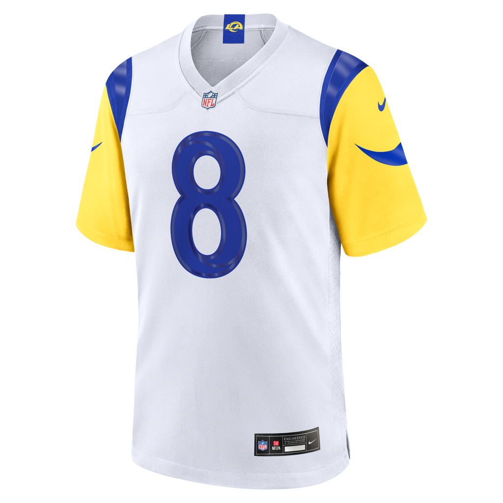 Los Angeles Rams Jared Verse White White Game Player Jersey product image 2, provided for visual reference and product