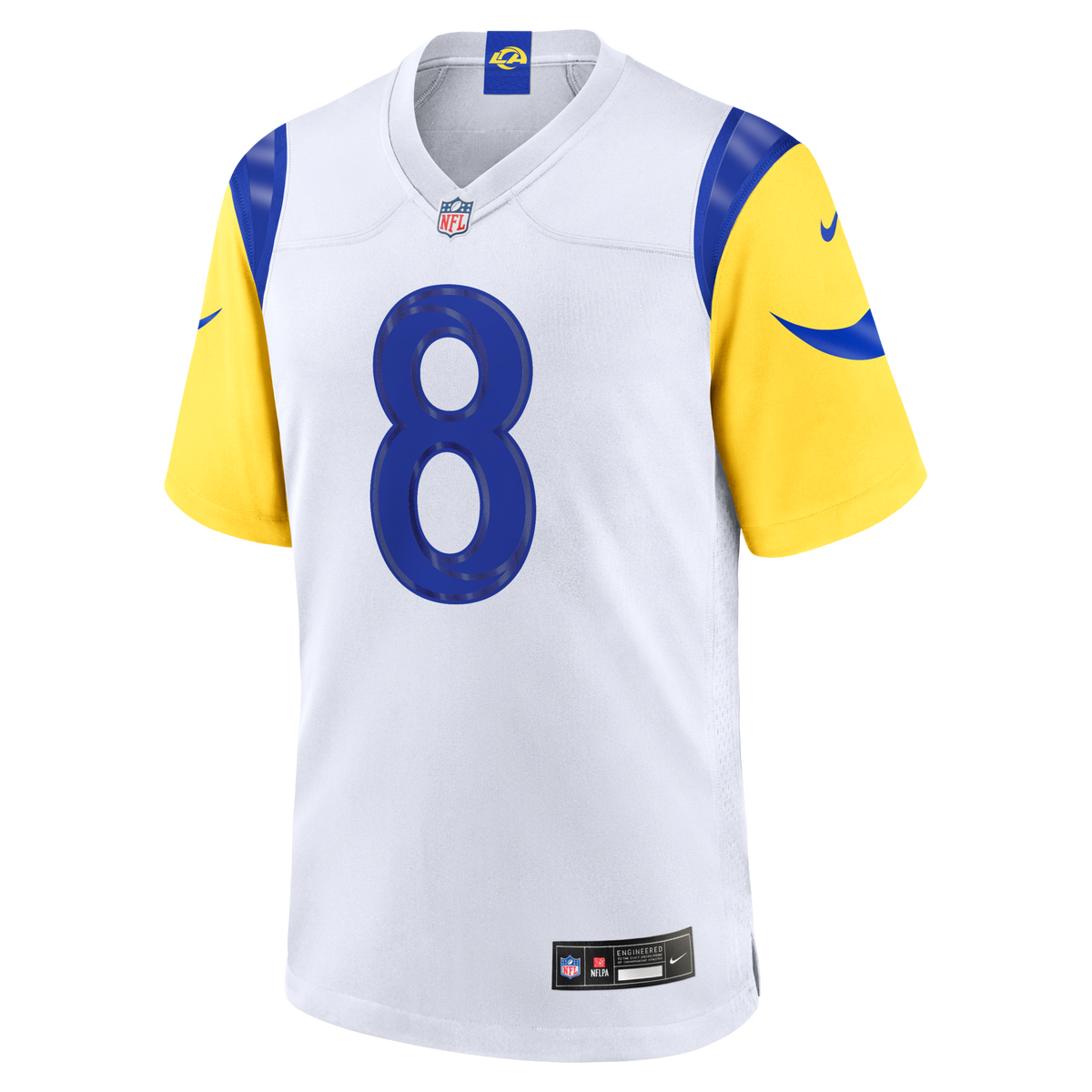 Los Angeles Rams Jared Verse White White Game Player Jersey product image 2, provided for visual reference and product