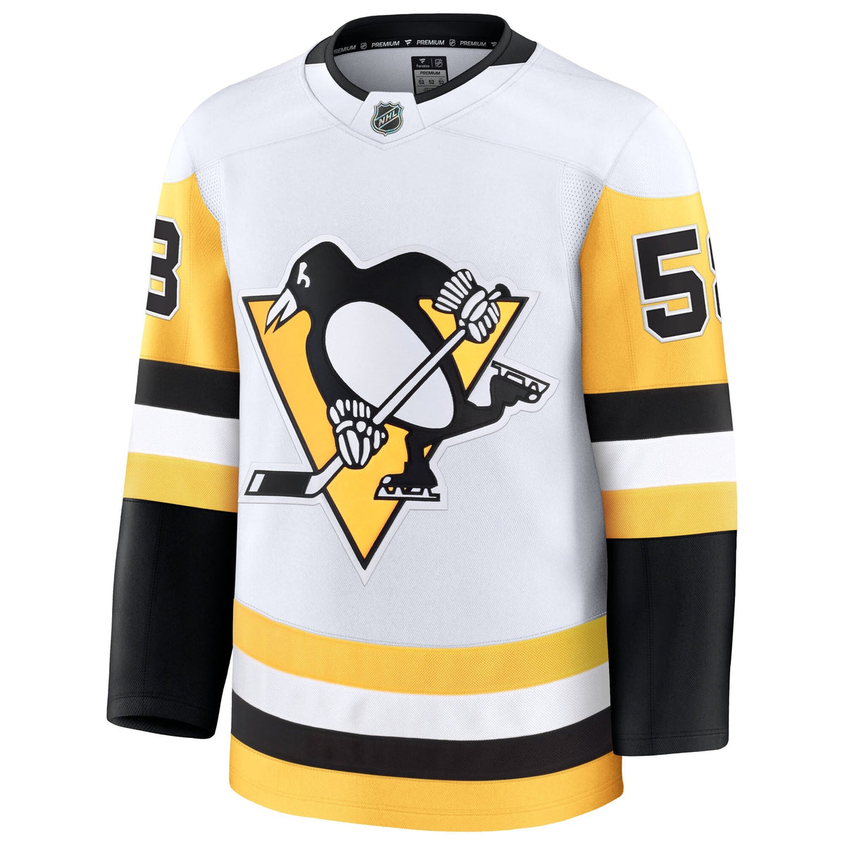 Pittsburgh Penguins Kris Letang White Premium Jersey product image 3, provided for visual reference and product detail review