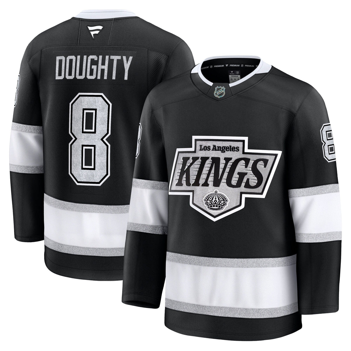 Los Angeles Kings Drew Doughty Black Home Premium Jersey product image 1, provided for visual reference and product detail