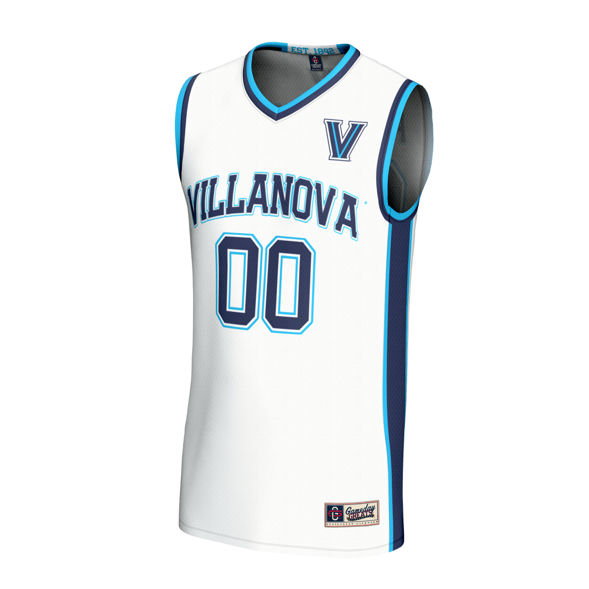 Villanova Wildcats Lightweight Collegiate Basketball NIL Pick-A-Player Fashion Jersey - White product image 3, provided for