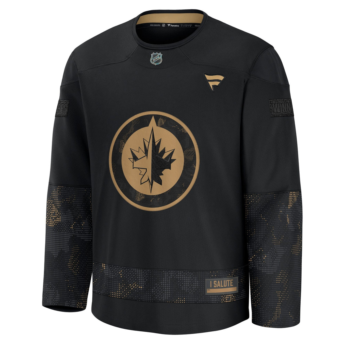 Winnipeg Jets Black 2024 Military Appreciation Practice Jersey product image 3, provided for visual reference and product