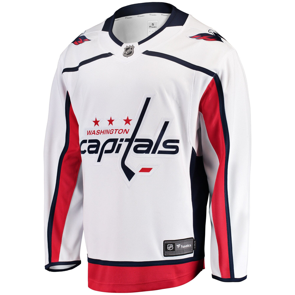 Washington Capitals White Breakaway Away Jersey product image 3, provided for visual reference and product detail review