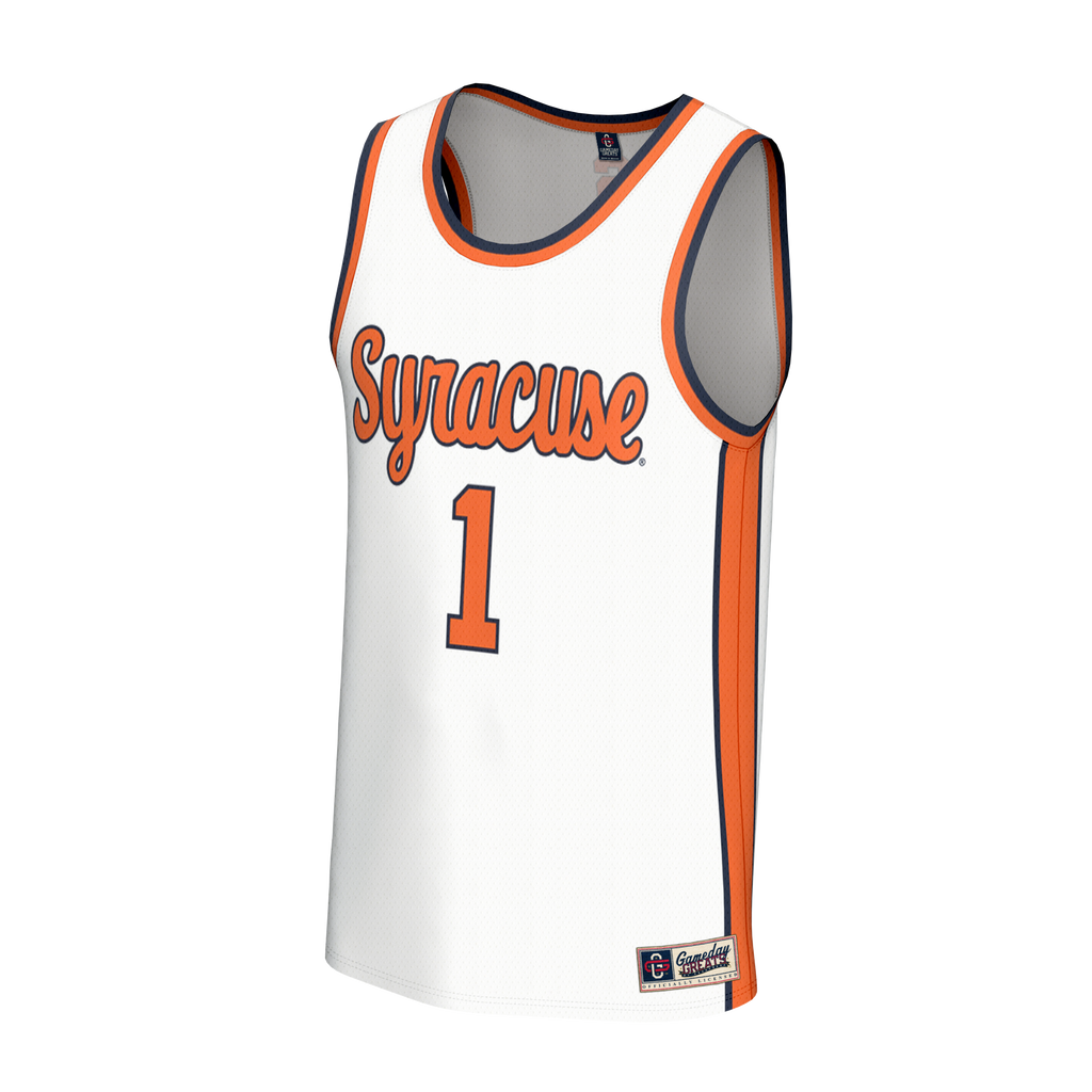 Syracuse Orange Lightweight Collegiate Basketball Fashion Jersey - White product image 3, provided for visual reference and