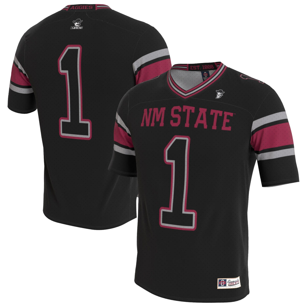 New Mexico State Aggies Lightweight Collegiate Football Blackout Fashion Jersey product image 2, provided for visual
