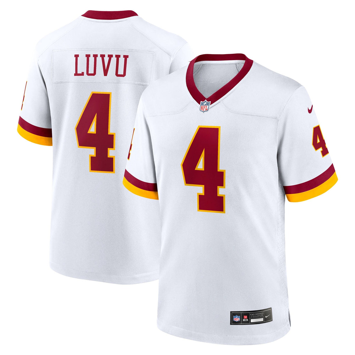 Washington Commanders Frankie Luvu White Game Super Bowl Era Jersey product image 2, provided for visual reference and