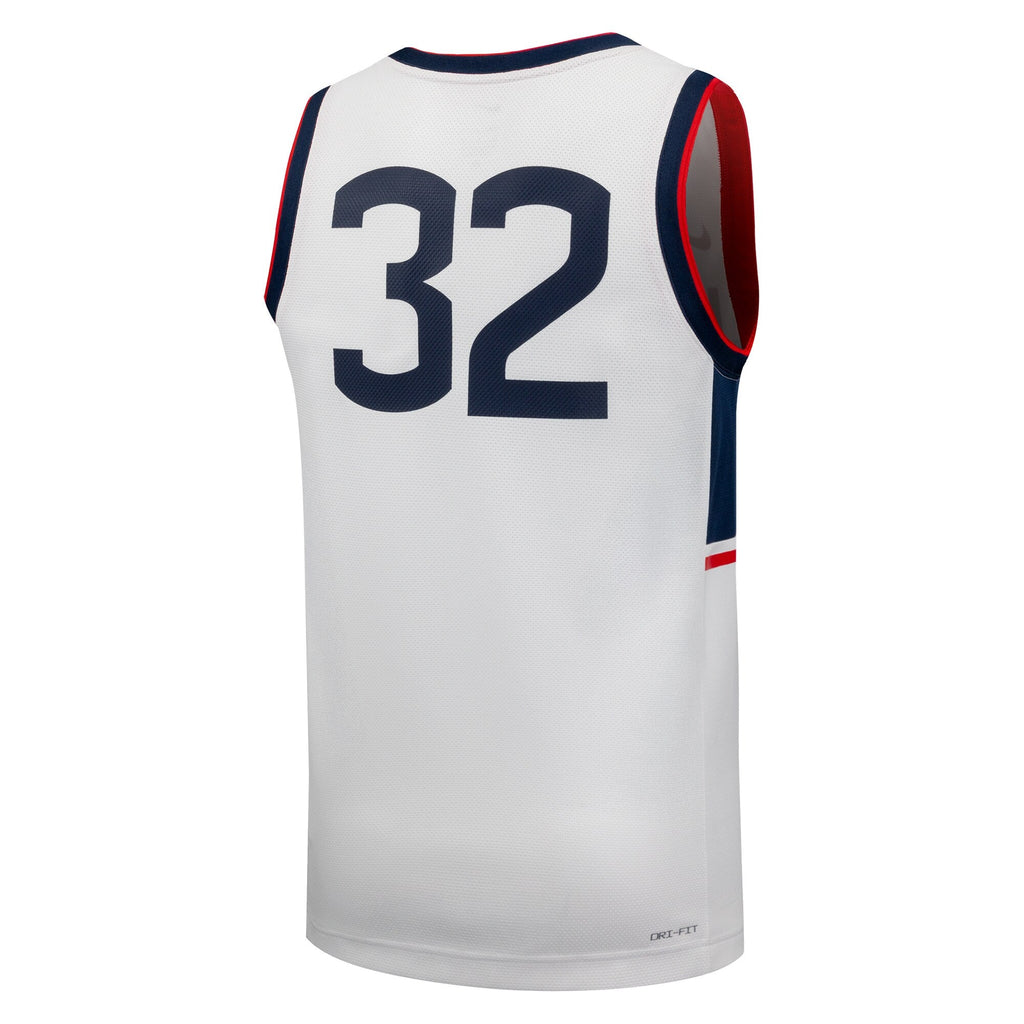 #32 UConn Huskies Replica Basketball Jersey - White product image 4, provided for visual reference and product detail review