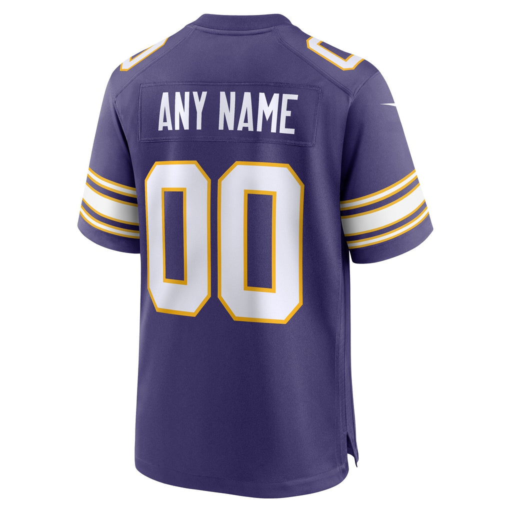Minnesota Vikings Purple Classic Custom Game Jersey product image 4, provided for visual reference and product detail review