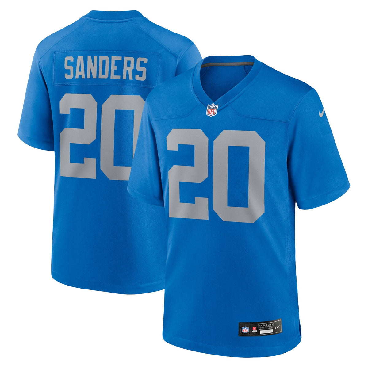 Detroit Lions Barry Sanders Blue Alternate Game Jersey product image 2, provided for visual reference and product detail