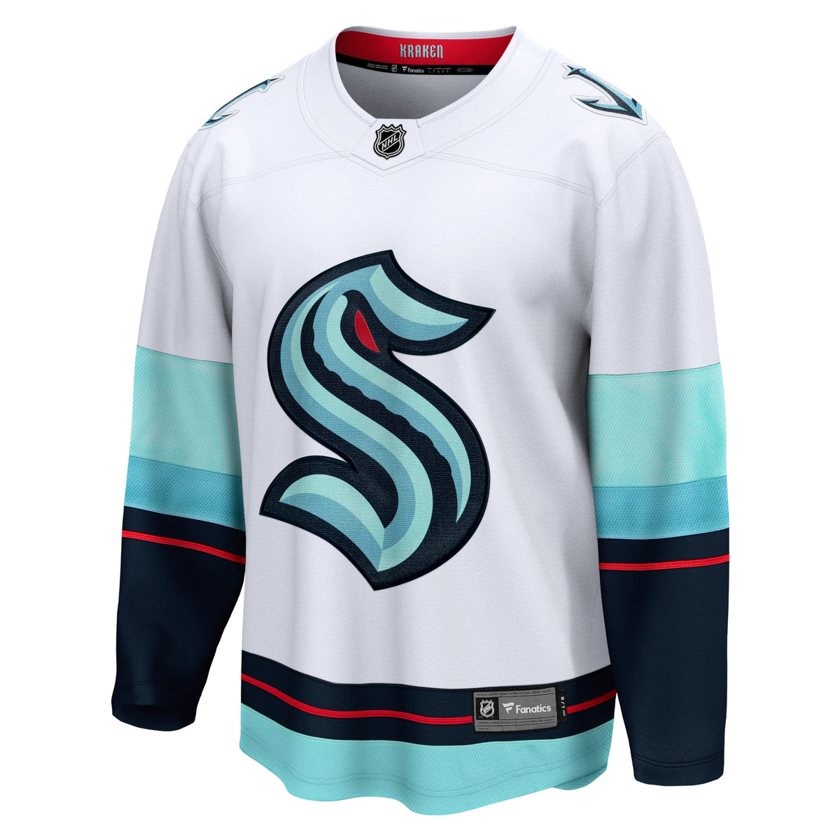 Seattle Kraken White Away Breakaway Jersey product image 3, provided for visual reference and product detail review