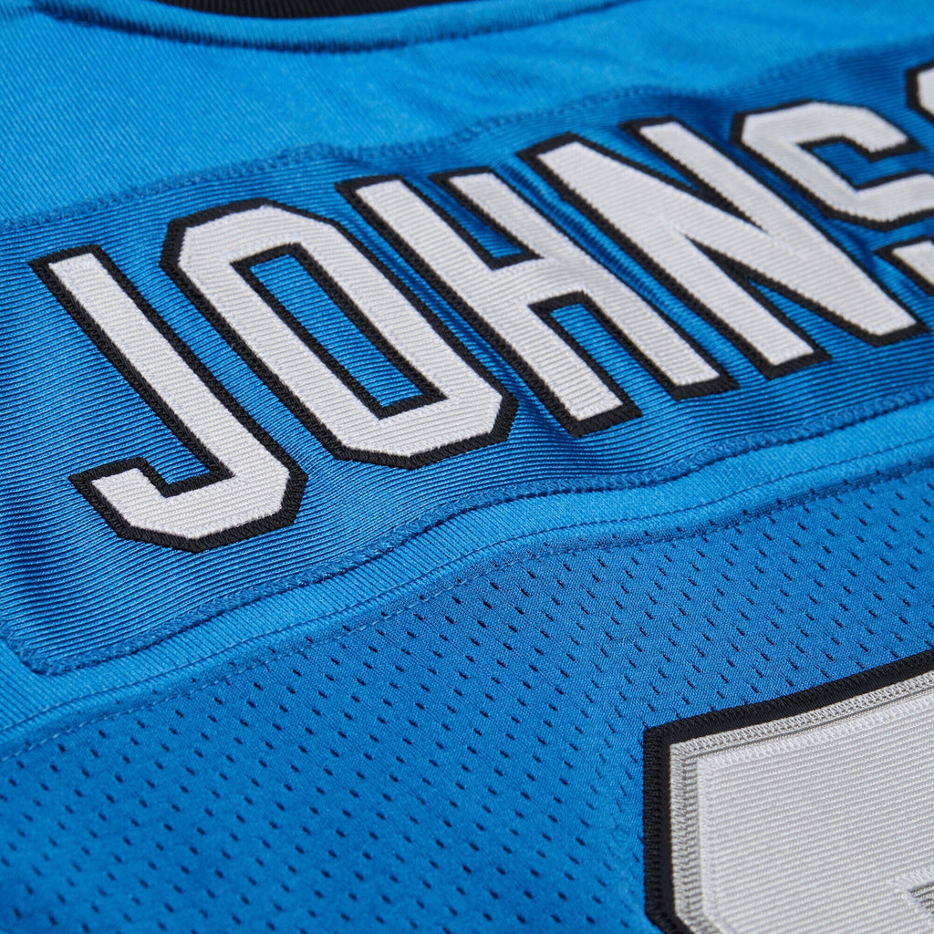 Detroit Lions Calvin Johnson Blue 2007 Authentic Throwback Retired Player Jersey product image 9, provided for visual