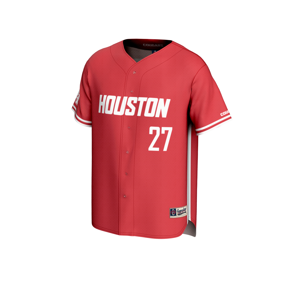 #27 Houston Cougars Adult Lightweight Collegiate Baseball Fashion Jersey - Red product image 3, provided for visual