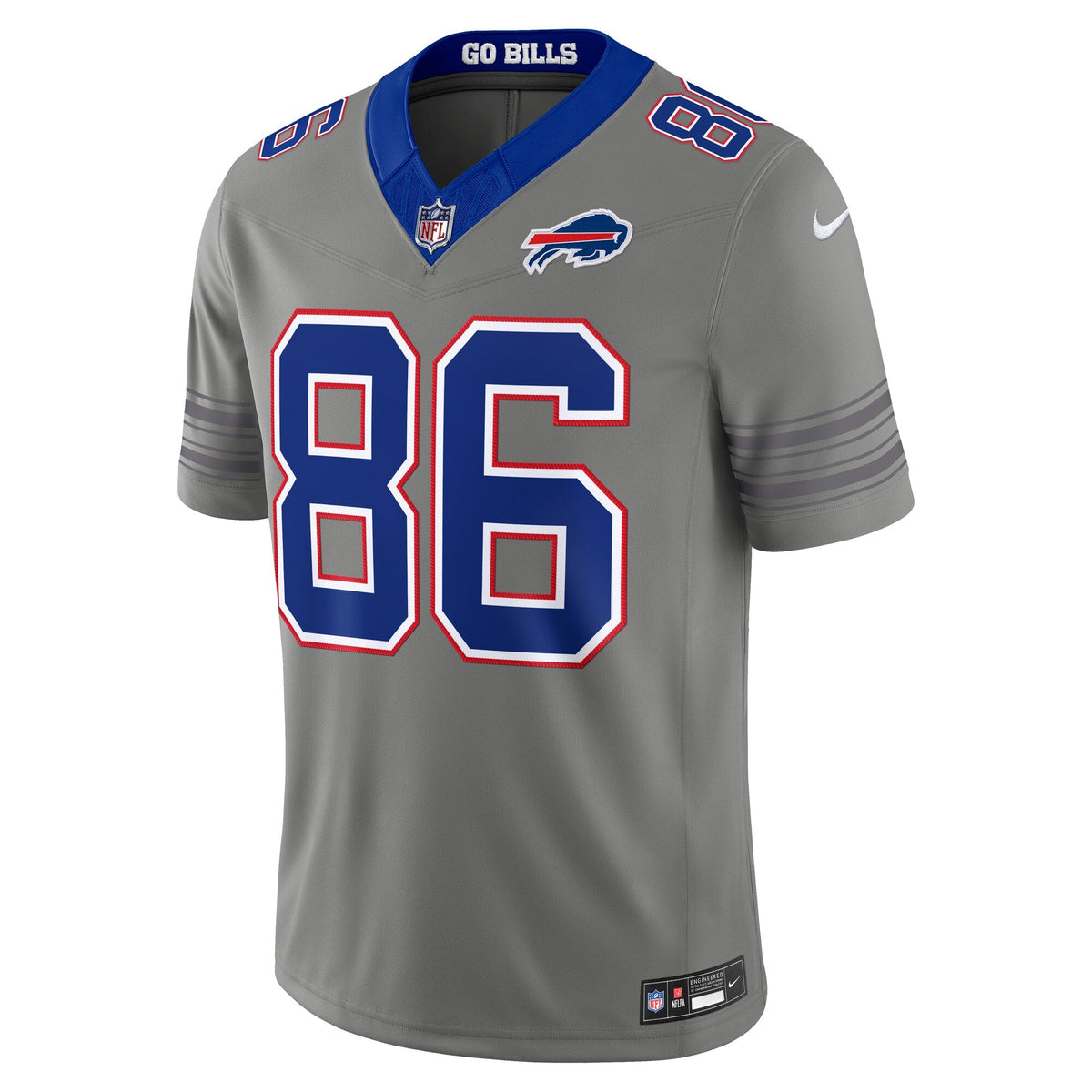 Buffalo Bills Dalton Kincaid Gray Nickel City Vapor F.U.S.E. Stitched Limited Jersey product image 3, provided for visual