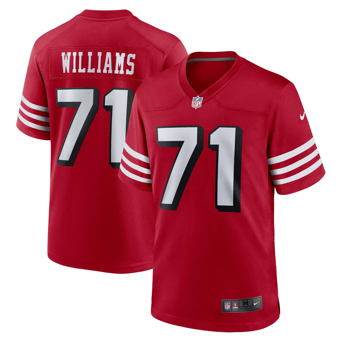 San Francisco 49ers Trent Williams Scarlet Alternate Game Jersey product image 1, provided for visual reference and product