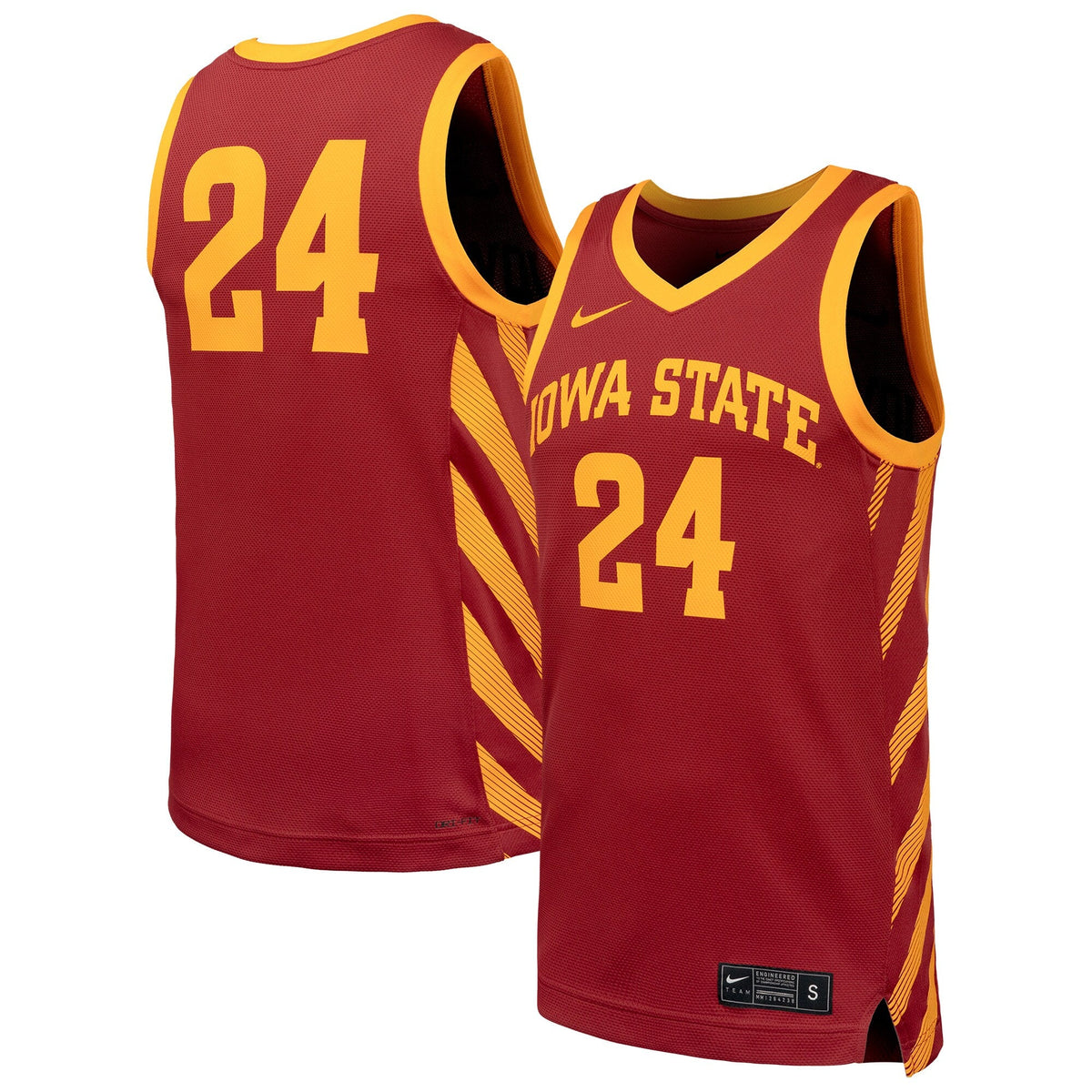 #24 Iowa State Cyclones Replica Basketball Jersey - Cardinal product image 2, provided for visual reference and product