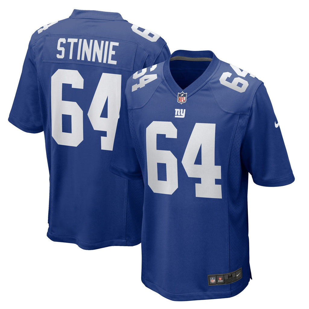 New York Giants Aaron Stinnie Royal Team Game Jersey product image 2, provided for visual reference and product detail review