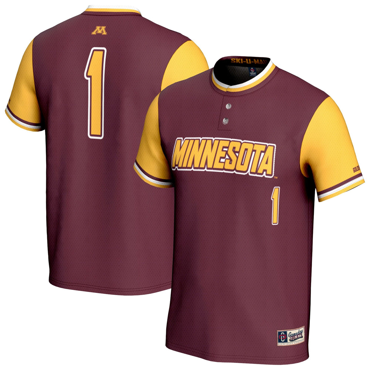 Minnesota Golden Gophers Lightweight Collegiate Softball Fashion Jersey - Maroon product image 1, provided for visual