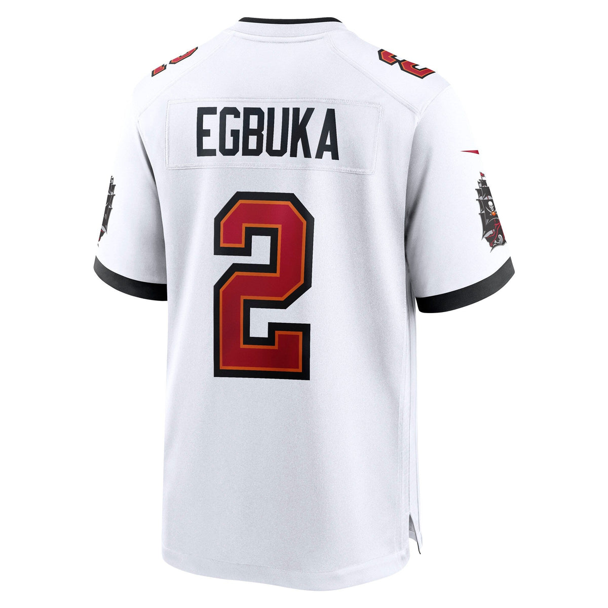 Tampa Bay Buccaneers Emeka Egbuka White Game Jersey product image 4, provided for visual reference and product detail review