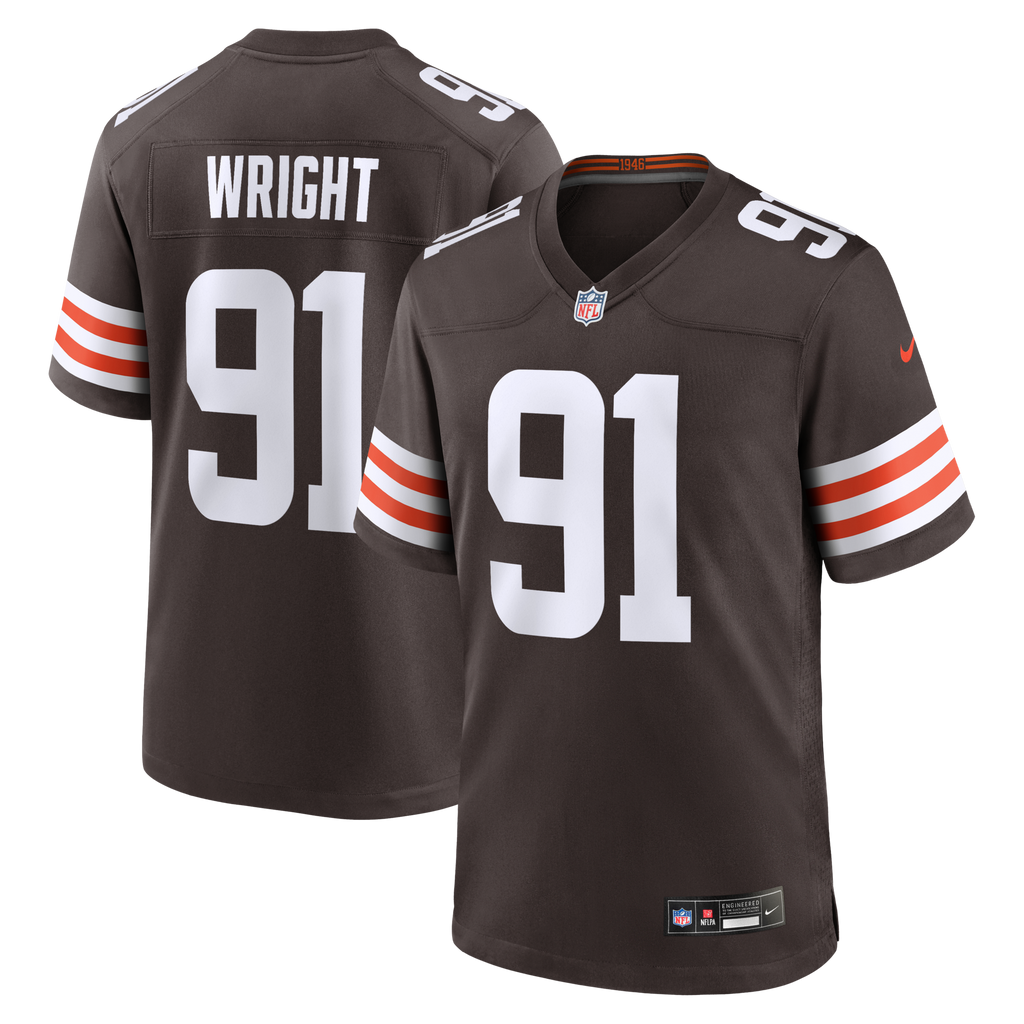 Cleveland Browns Alex Wright Brown Team Game Jersey product image 1, provided for visual reference and product detail review