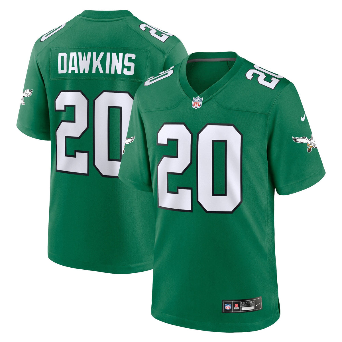 Philadelphia Eagles Brian Dawkins Kelly Green Alternate Retired Player Game Jersey product image 2, provided for visual