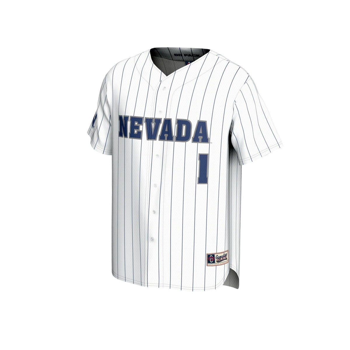 Nevada Wolf Pack Adult Lightweight Baseball Jersey - White product image 3, provided for visual reference and product detail