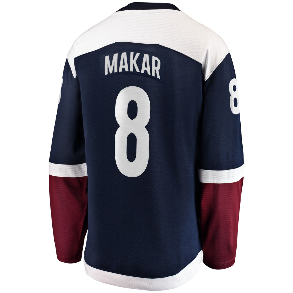 Colorado Avalanche Cale Makar Navy Breakaway Jersey product image 4, provided for visual reference and product detail review