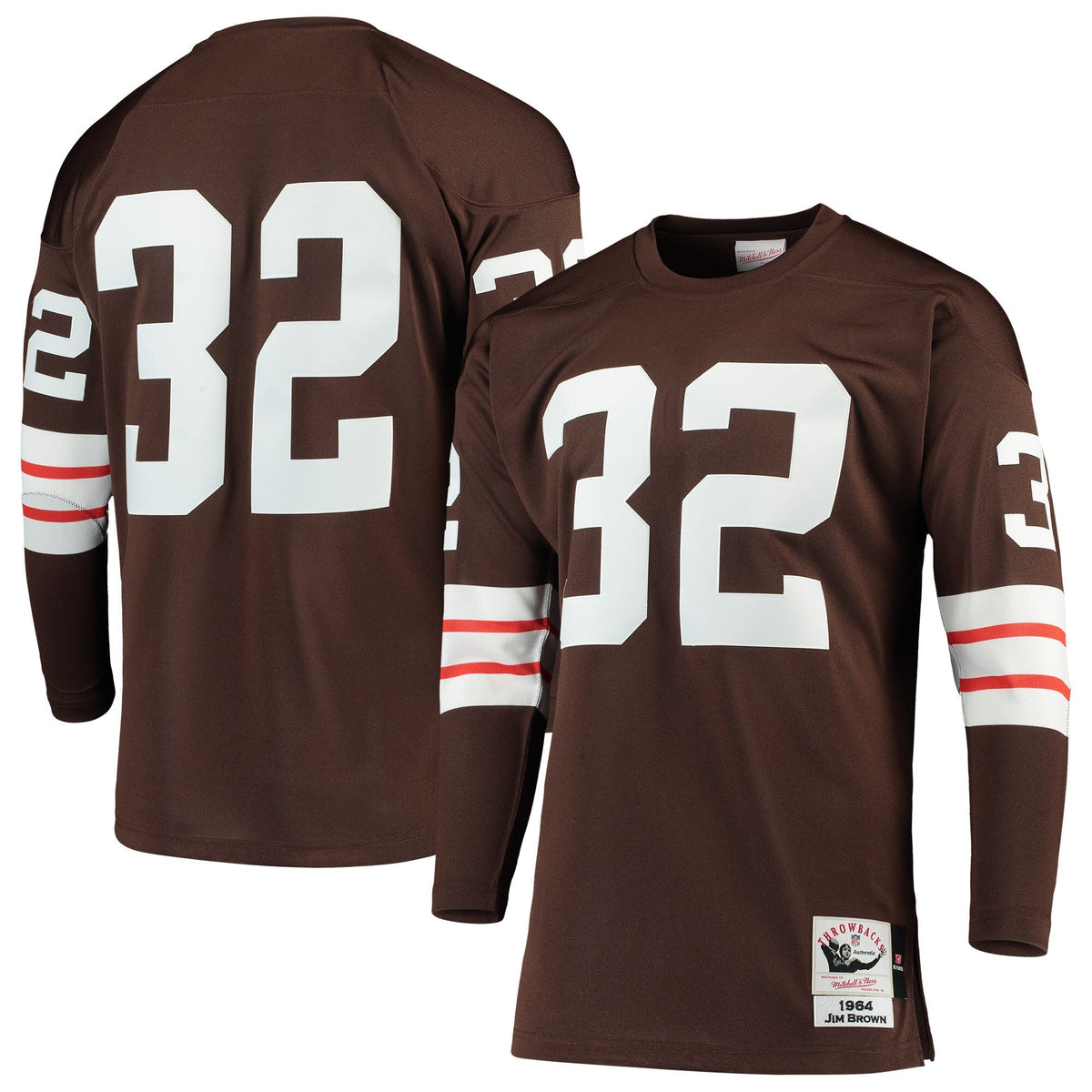 Cleveland Browns 1964 Jim Brown Brown Authentic Throwback Retired Player Jersey product image 1, provided for visual