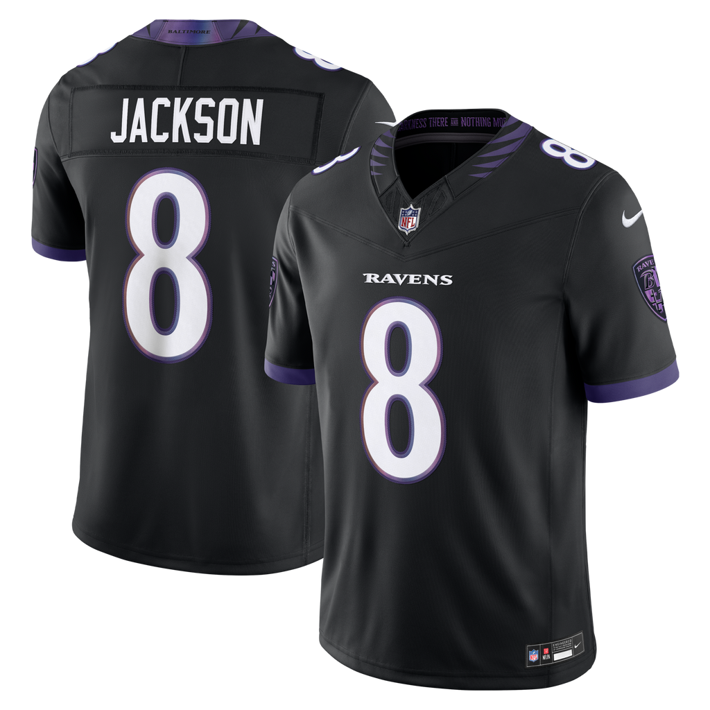 Baltimore Ravens Lamar Jackson Black Alternate Alternate Vapor F.U.S.E. Stitched Limited Jersey product image 2, provided