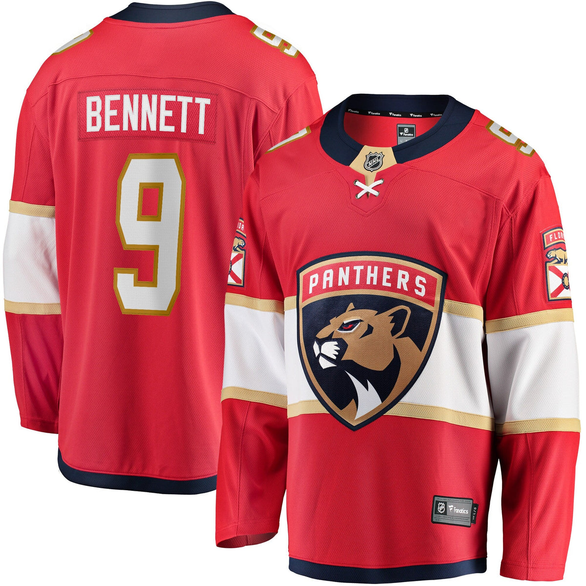 Florida Panthers Sam Bennett Red Home Breakaway Replica Jersey product image 2, provided for visual reference and product