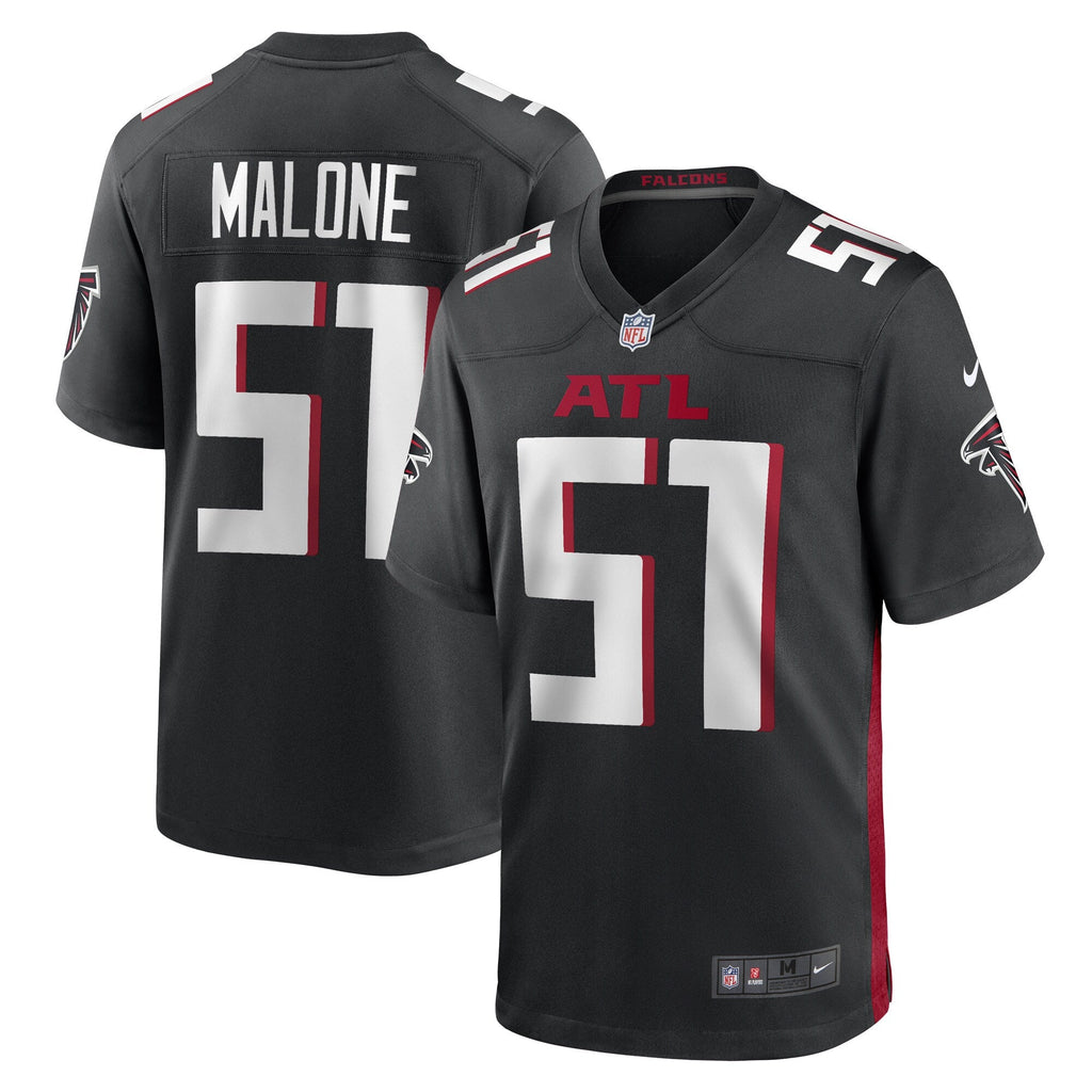 DeAngelo Malone Atlanta Falcons Black Game Player Jersey product image 1, provided for visual reference and product detail