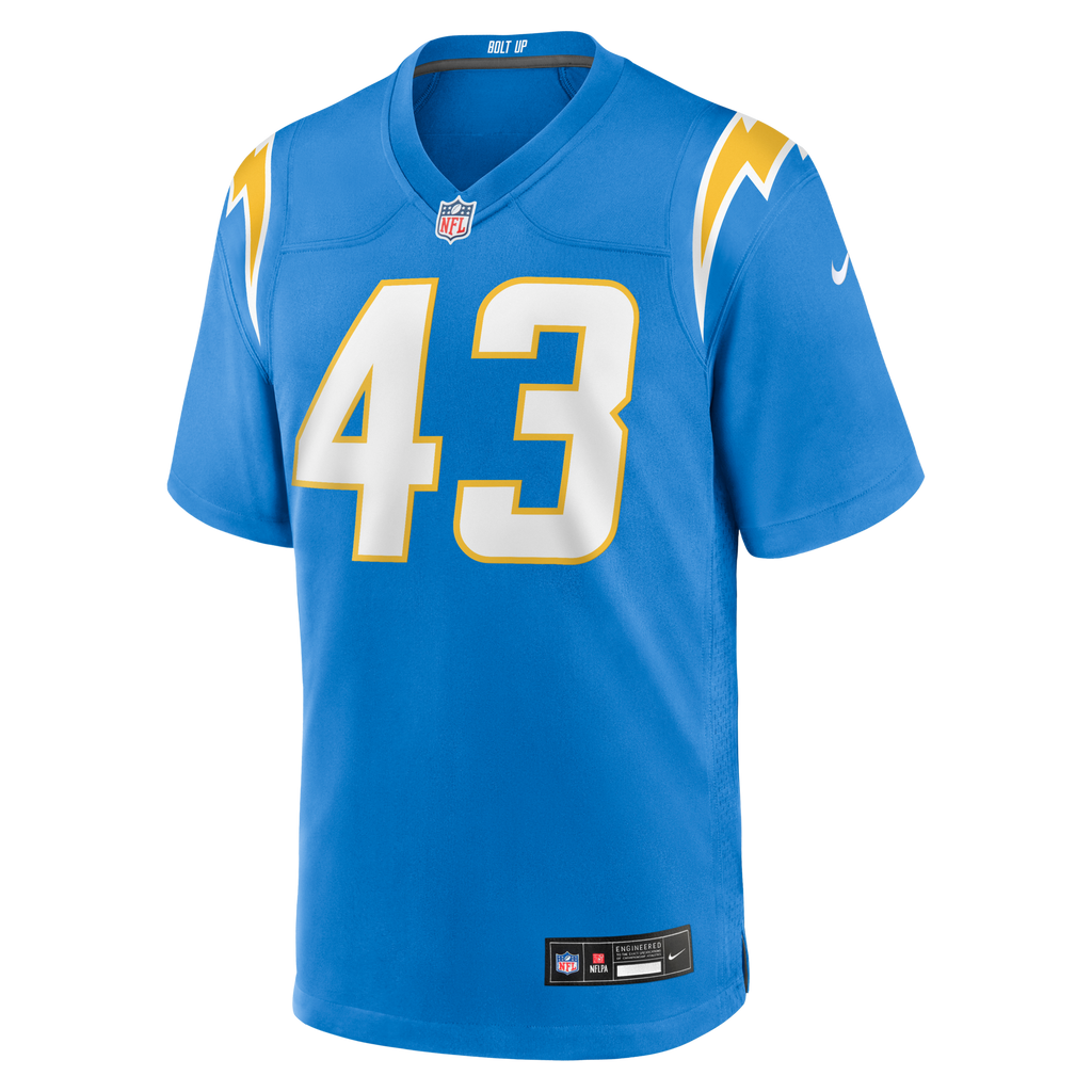 Los Angeles Chargers Michael Davis Powder Blue Game Jersey product image 2, provided for visual reference and product detail