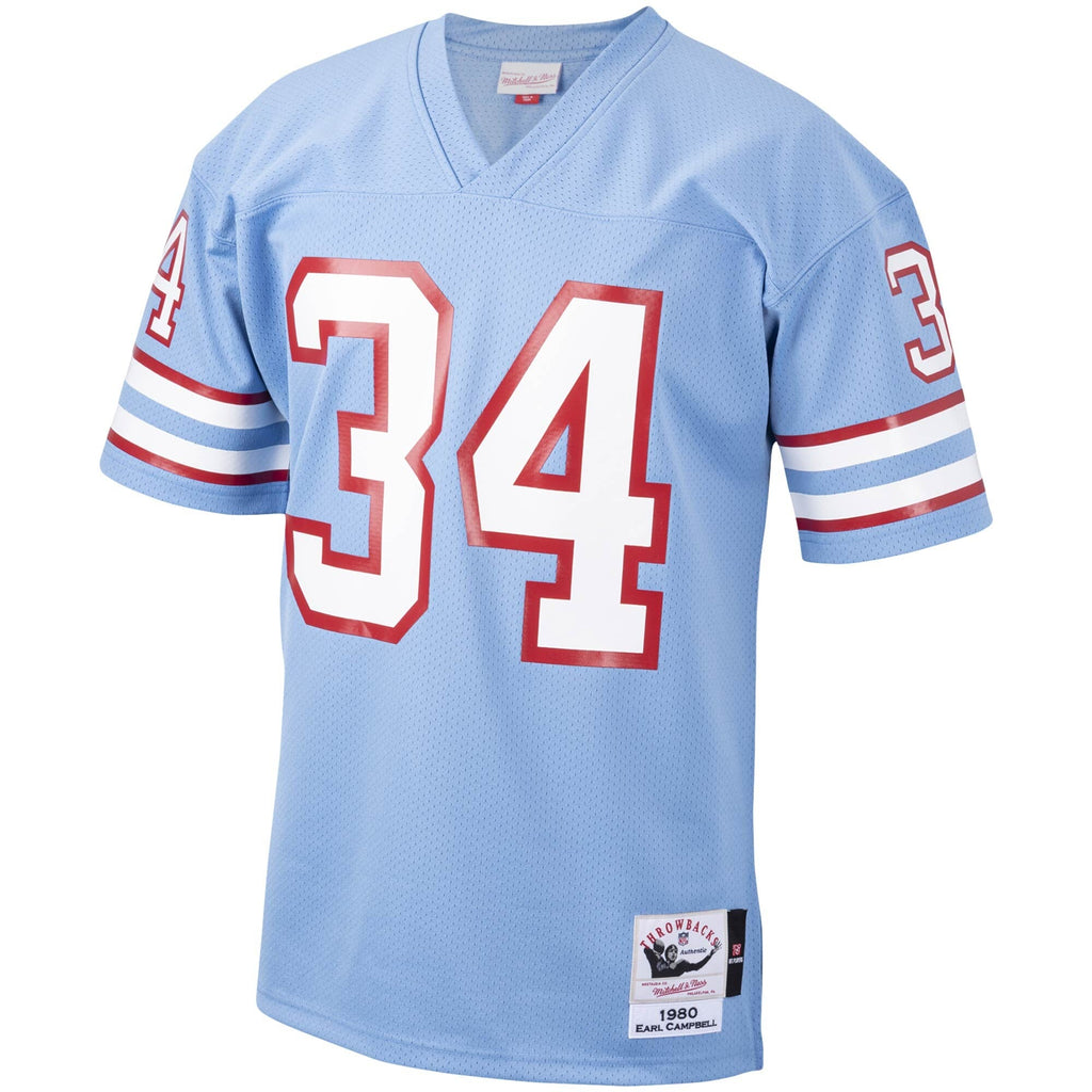 Houston Oilers 1980 Earl Campbell Light Blue Authentic Throwback Retired Player Jersey product image 3, provided for visual