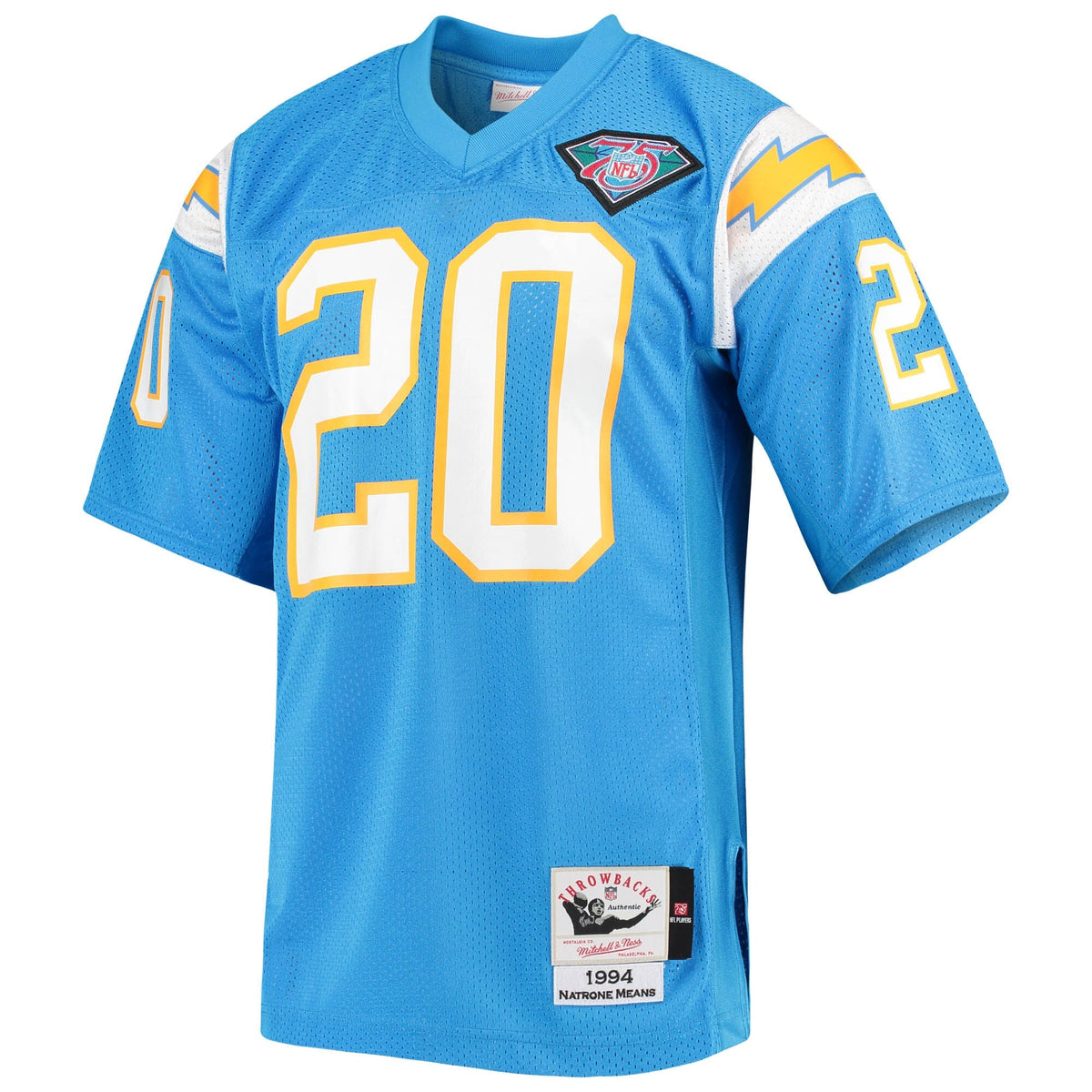 Los Angeles Chargers 1994 Natrone Means Powder Blue Authentic Throwback Retired Player Jersey product image 3, provided for