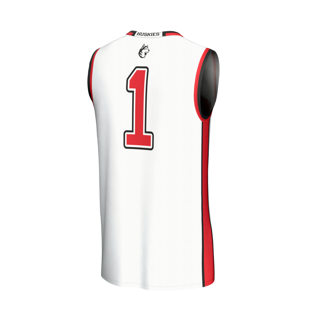 #1 Northeastern Huskies Lightweight Collegiate Basketball Fashion Jersey - White product image 4, provided for visual