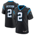 Carolina Panthers Mike Jackson Black Game Jersey product image 1, provided for visual reference and product detail review