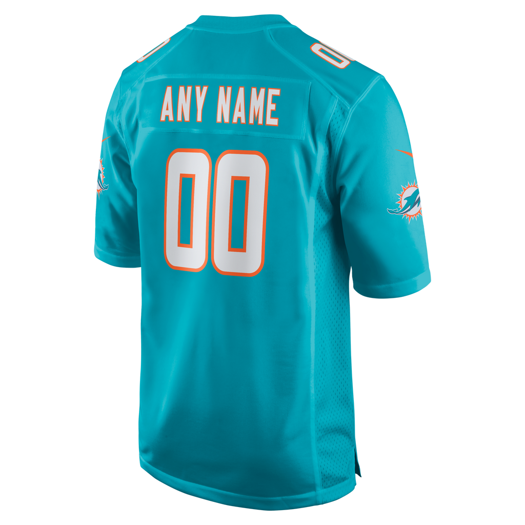 Miami Dolphins Aqua Custom Game Jersey product image 4, provided for visual reference and product detail review