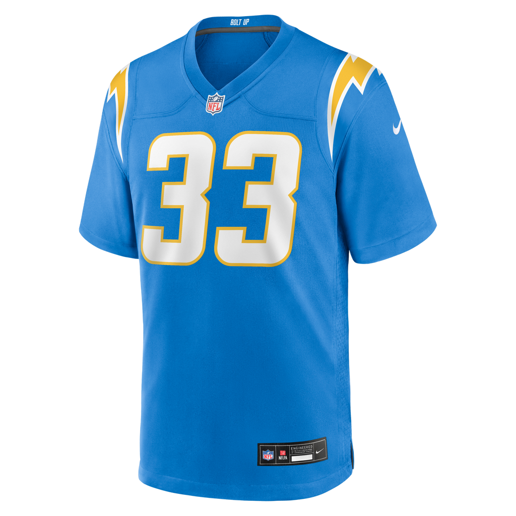 Los Angeles Chargers Derwin James Powder Blue Game Player Jersey product image 2, provided for visual reference and product