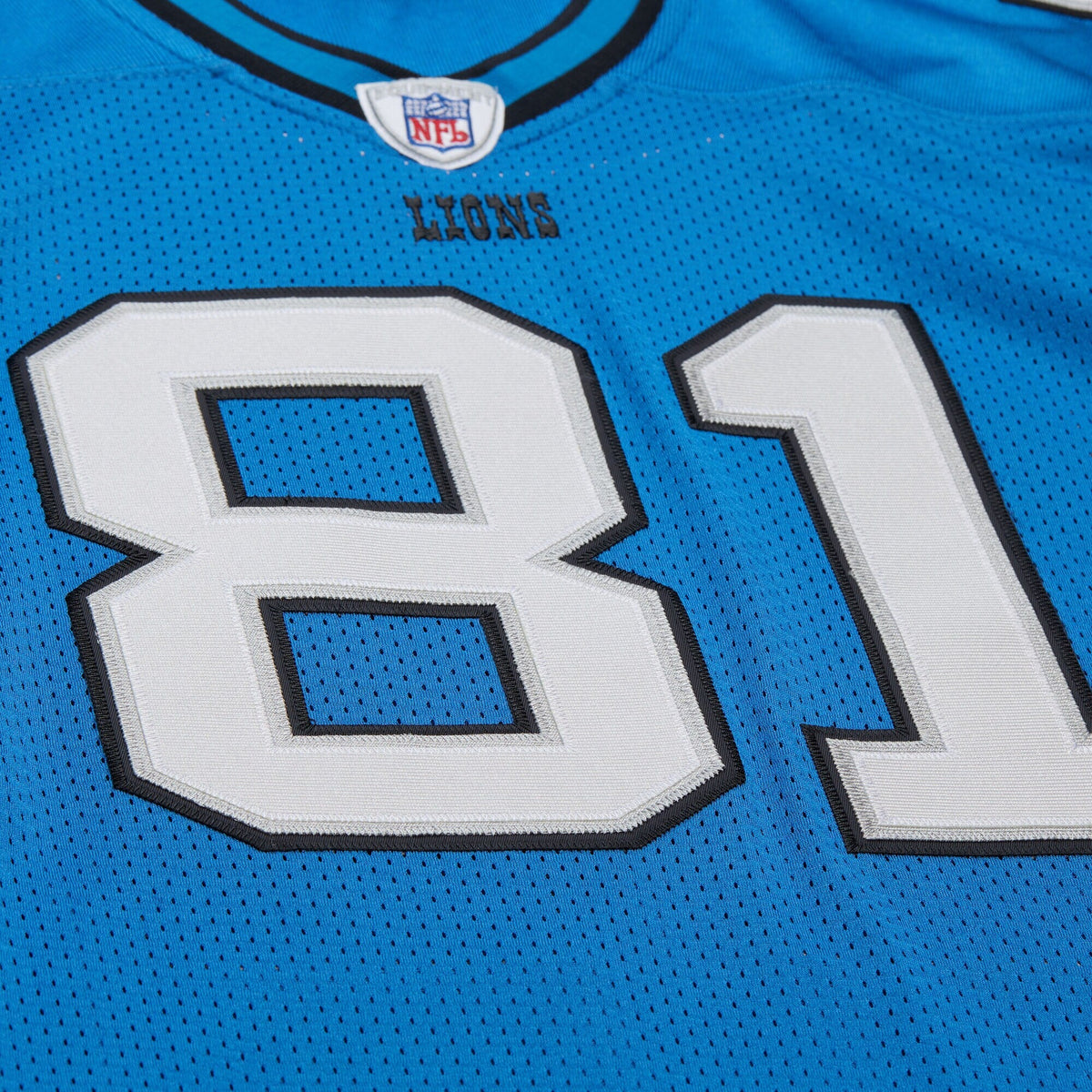 Detroit Lions Calvin Johnson Blue 2007 Authentic Throwback Retired Player Jersey product image 5, provided for visual