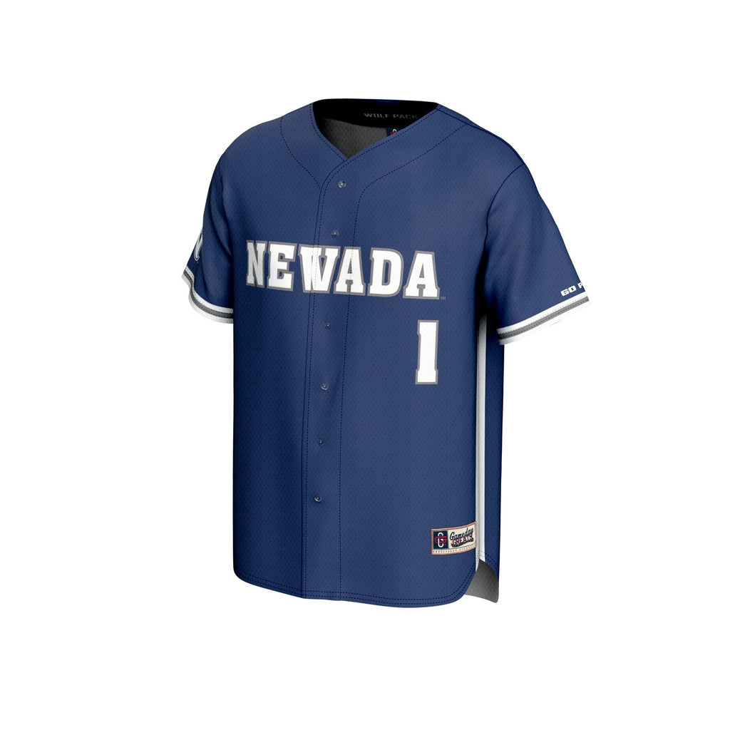 Nevada Wolf Pack Adult Lightweight Baseball Jersey - Navy product image 3, provided for visual reference and product detail